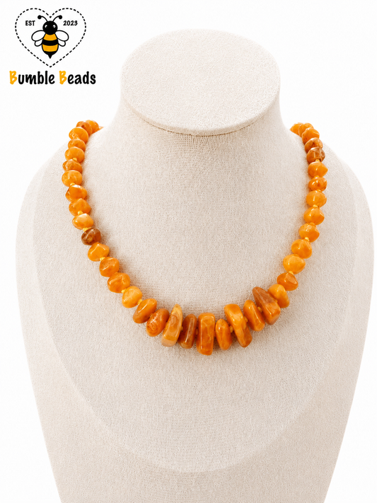 Vintage Natural Baltic Amber Graduated Honey Amber Necklace