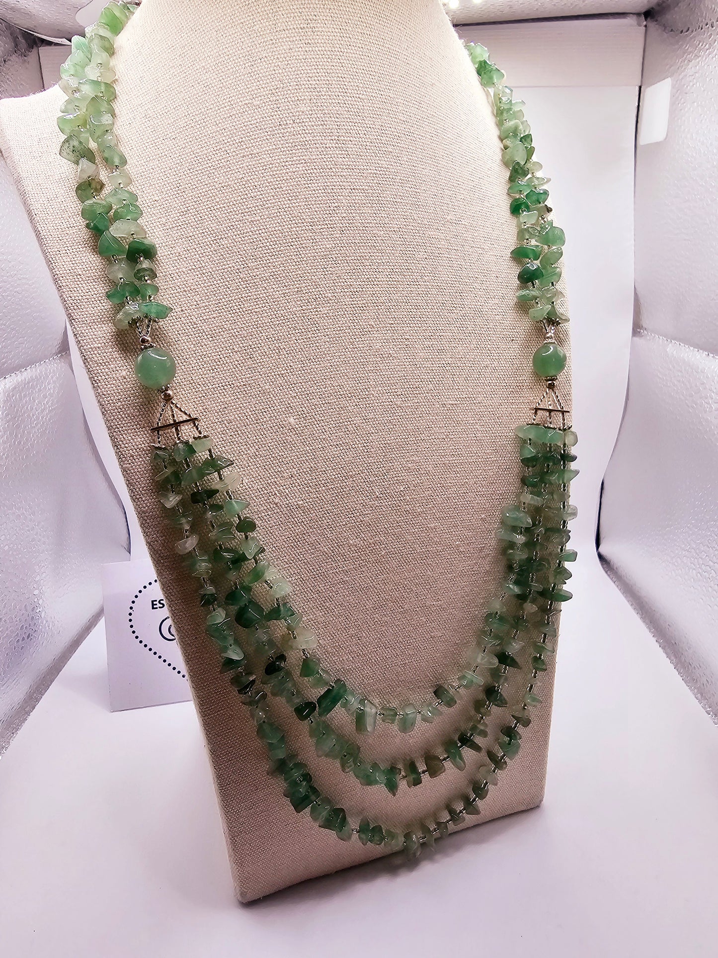 Jadeite multi strand chip necklace, beautiful.