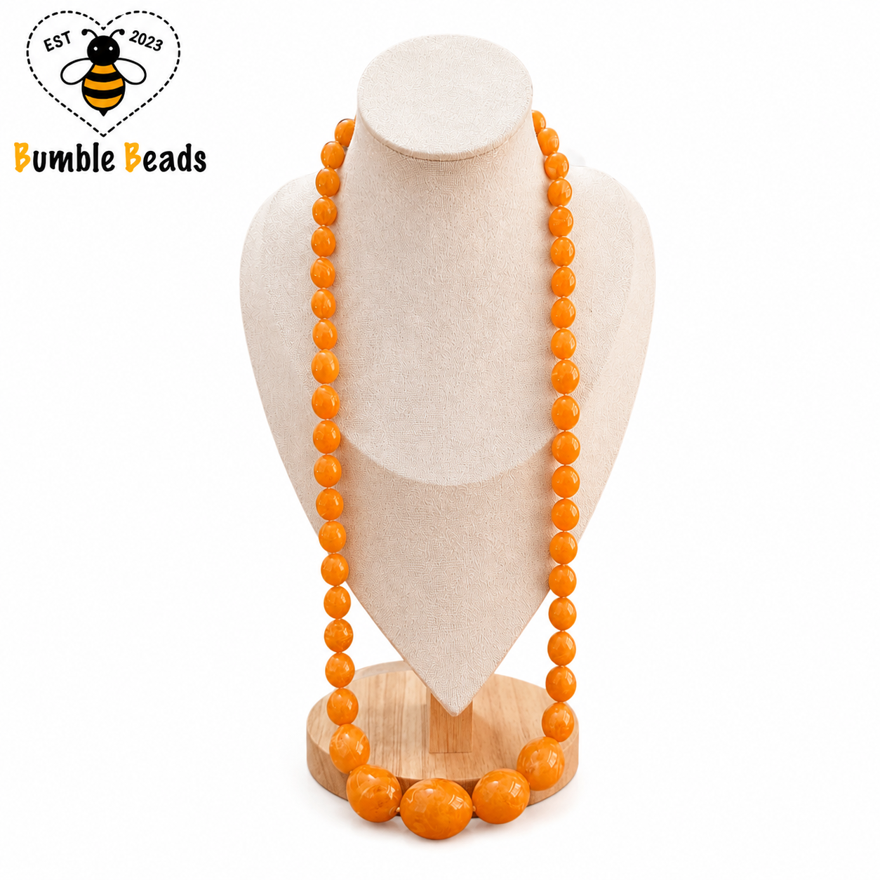 Vintage Natural Egg Yolk Butterscotch Amber long Graduated Necklace – 68g, 33”, 12–30mm