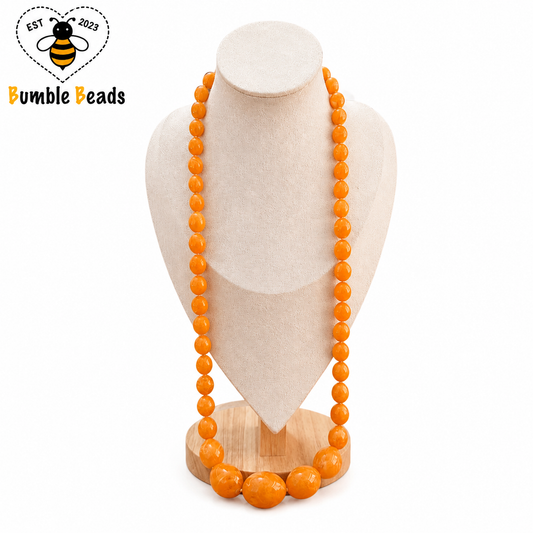 Vintage Natural Egg Yolk Butterscotch Amber long Graduated Necklace – 68g, 33”, 12–30mm
