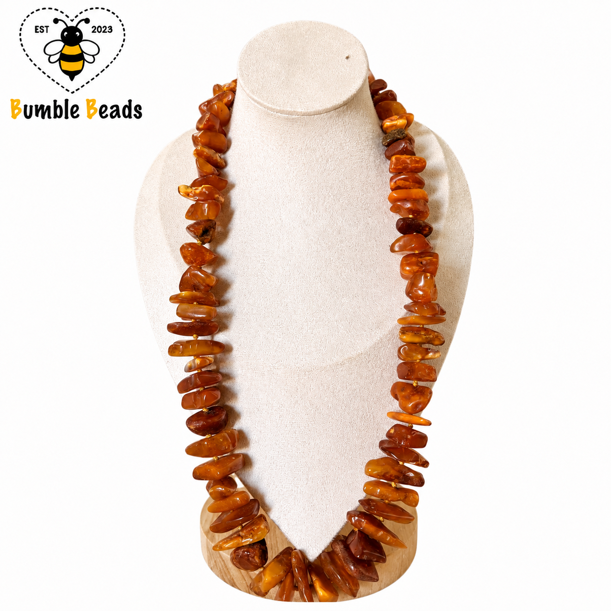 Exceptional Antique Natural Amber Statement Necklace – 168g, 27 Inches