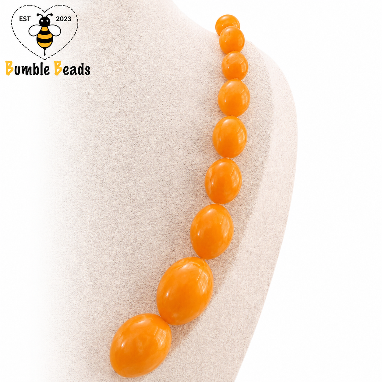 Vintage Natural Egg Yolk Butterscotch Amber long Graduated Necklace – 68g, 33”, 12–30mm