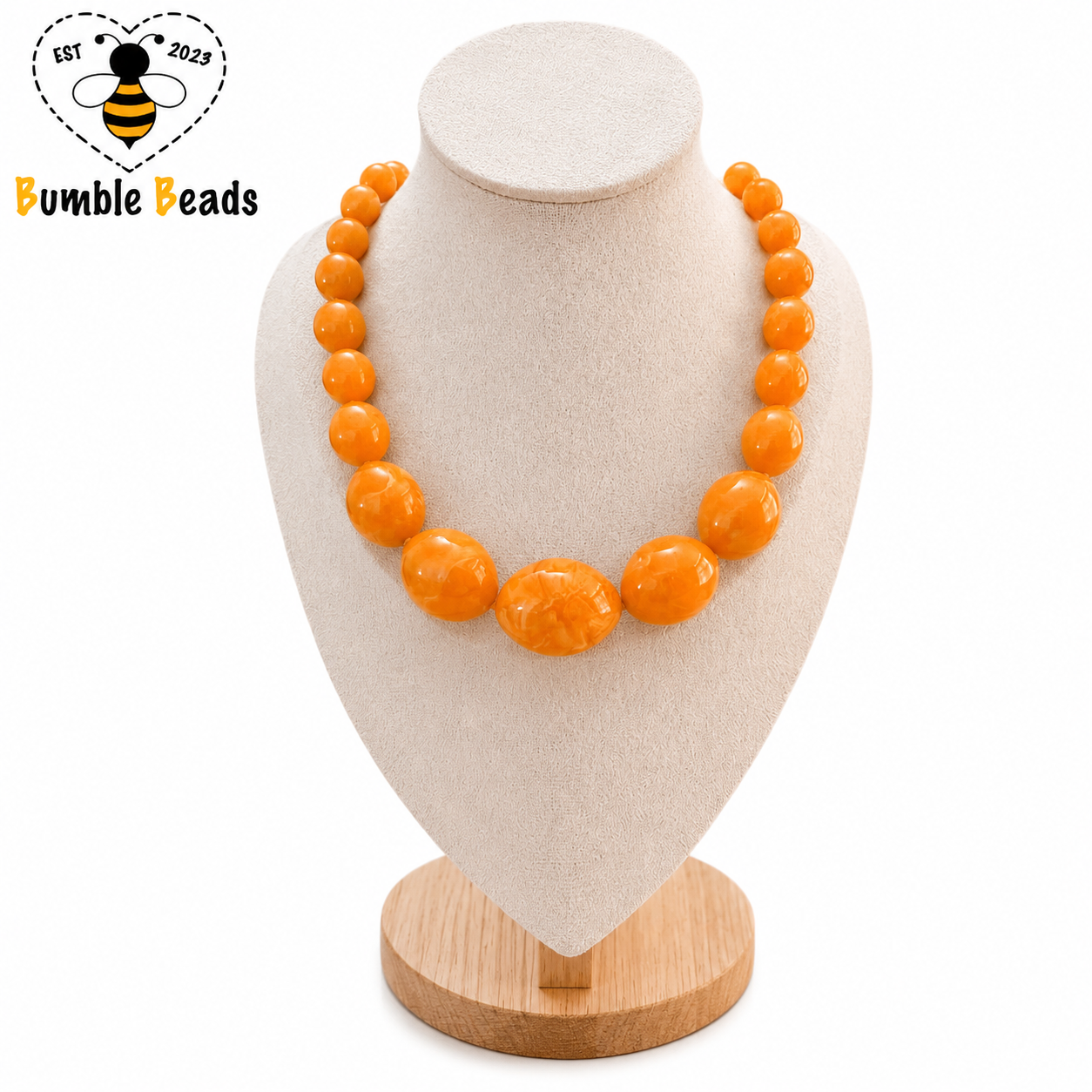 Vintage Natural Egg Yolk Butterscotch Amber long Graduated Necklace – 68g, 33”, 12–30mm
